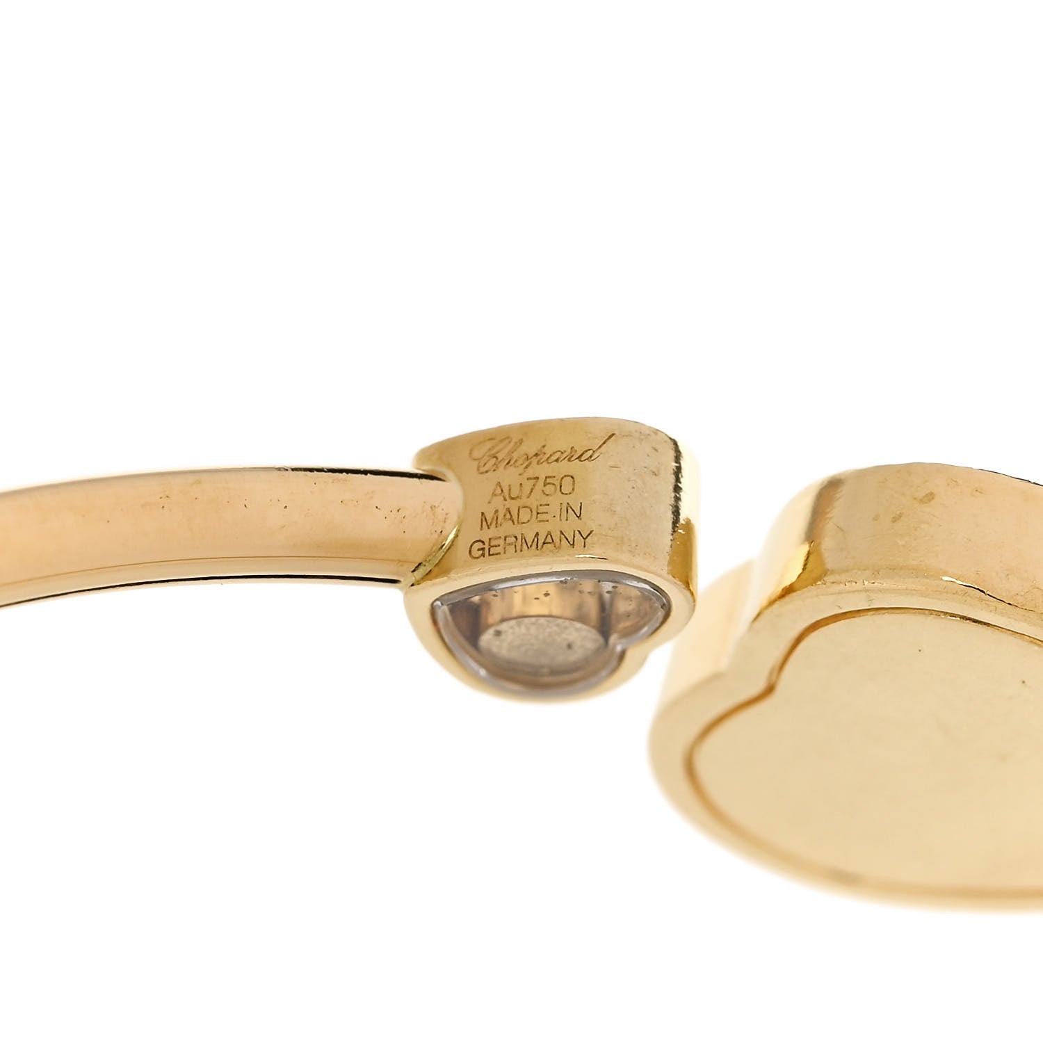 Chopard 18K Yellow Gold Diamond Happy Hearts Bangle Bracelet 3 of 5