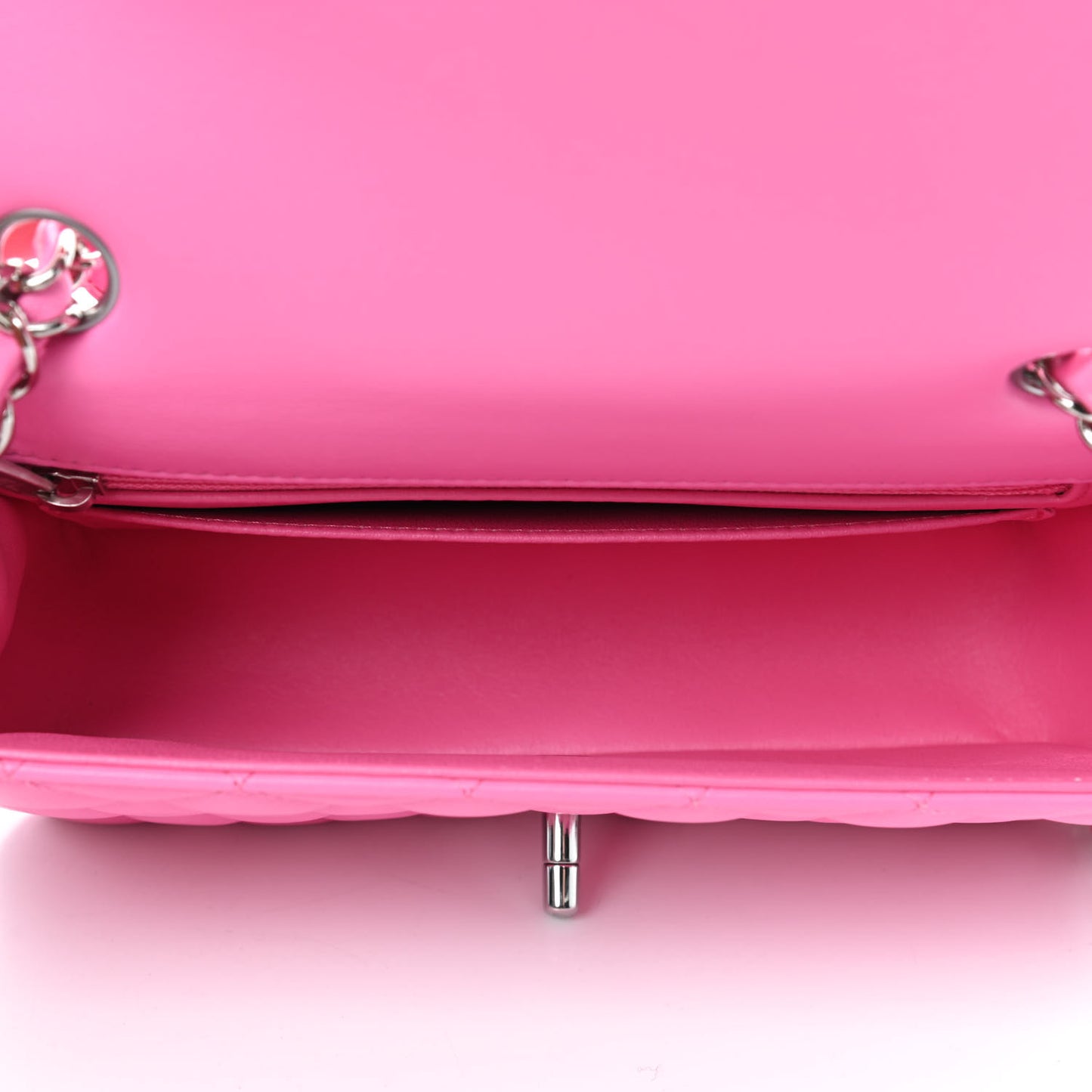 Lambskin Quilted Mini Rectangular Flap Pink