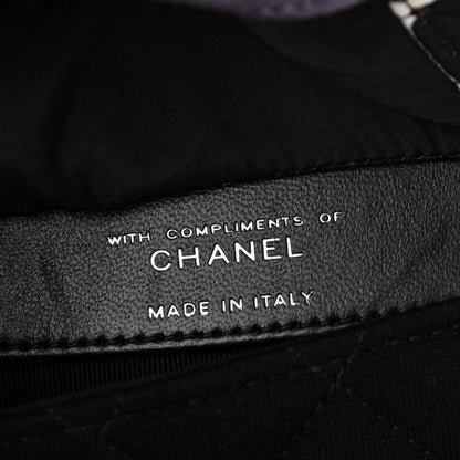 Chanel Jersey Fabric Quilted Foldable Tote With Chain Black Multicolor 11 of 25