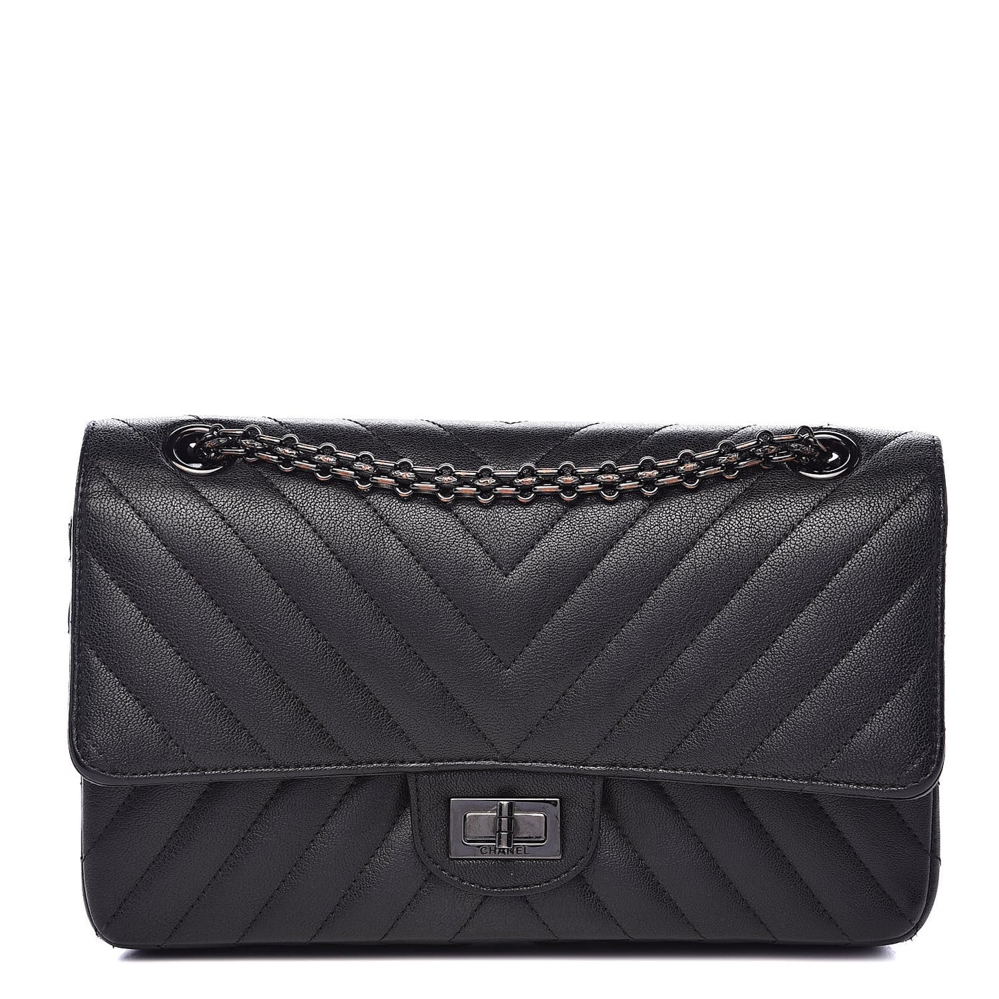 Sheepskin Chevron Quilted 2.55 Reissue 225 Double Flap So Black