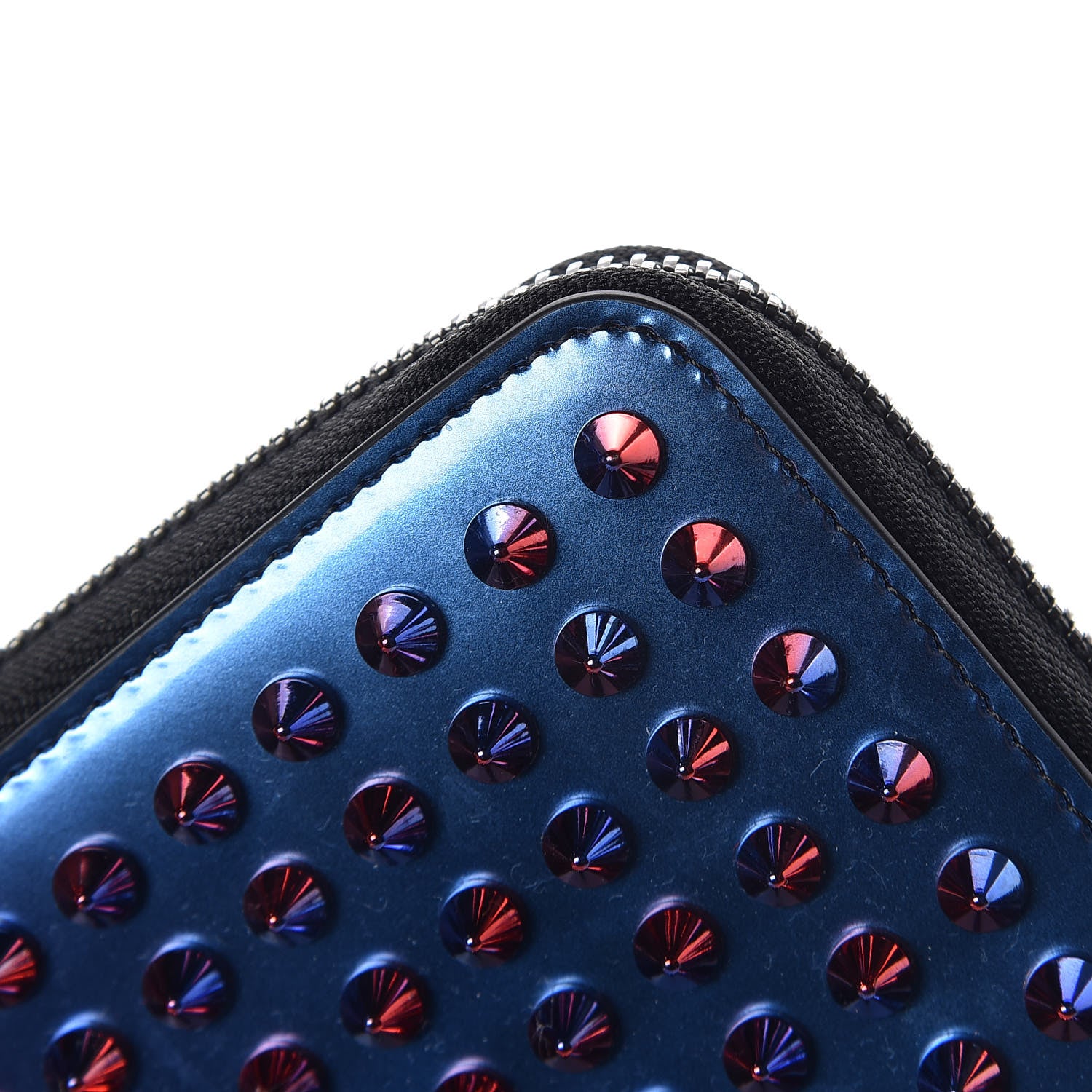 Christian Louboutin Patent Scarabe Spikes Panettone Zip Around Wallet Rose Digitale 8 of 14