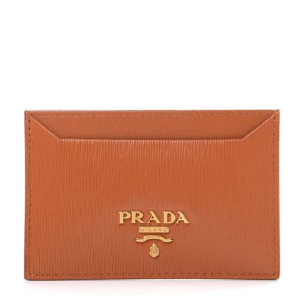 Prada Vitello Move Metal Card Case Papaya 1 of 7