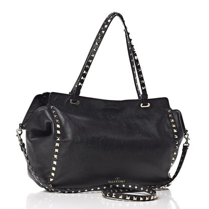Valentino Garavani Vitello Medium Rockstud Tote Black 3 of 15