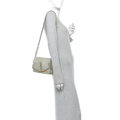 Chanel Calfskin Quilted Small Camera Case Grey 2 of 10