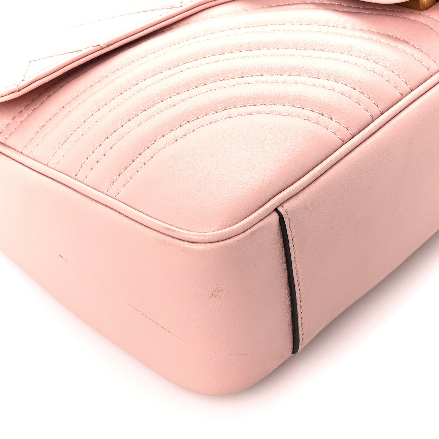 Gucci Calfskin Matelasse Medium GG Marmont Shoulder Bag Perfect Pink 10 of 11