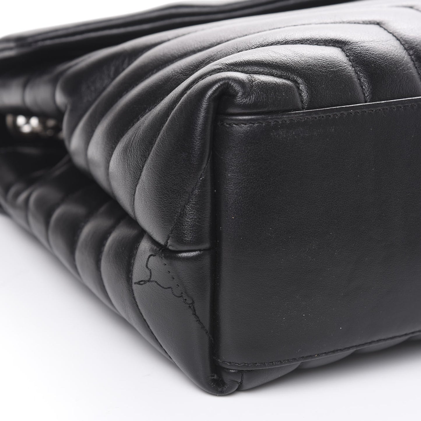 Calfskin Y Quilted Monogram Medium Loulou Satchel Black