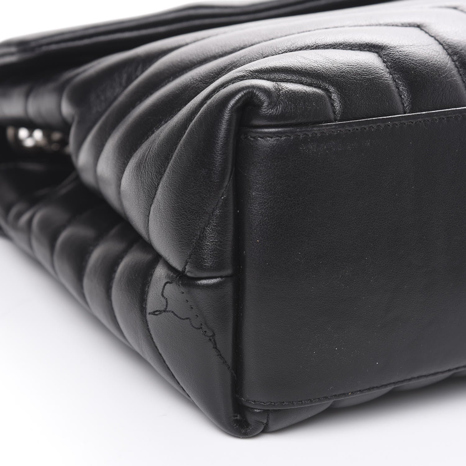 Saint Laurent Calfskin Y Quilted Monogram Medium Loulou Satchel Black 9 of 12