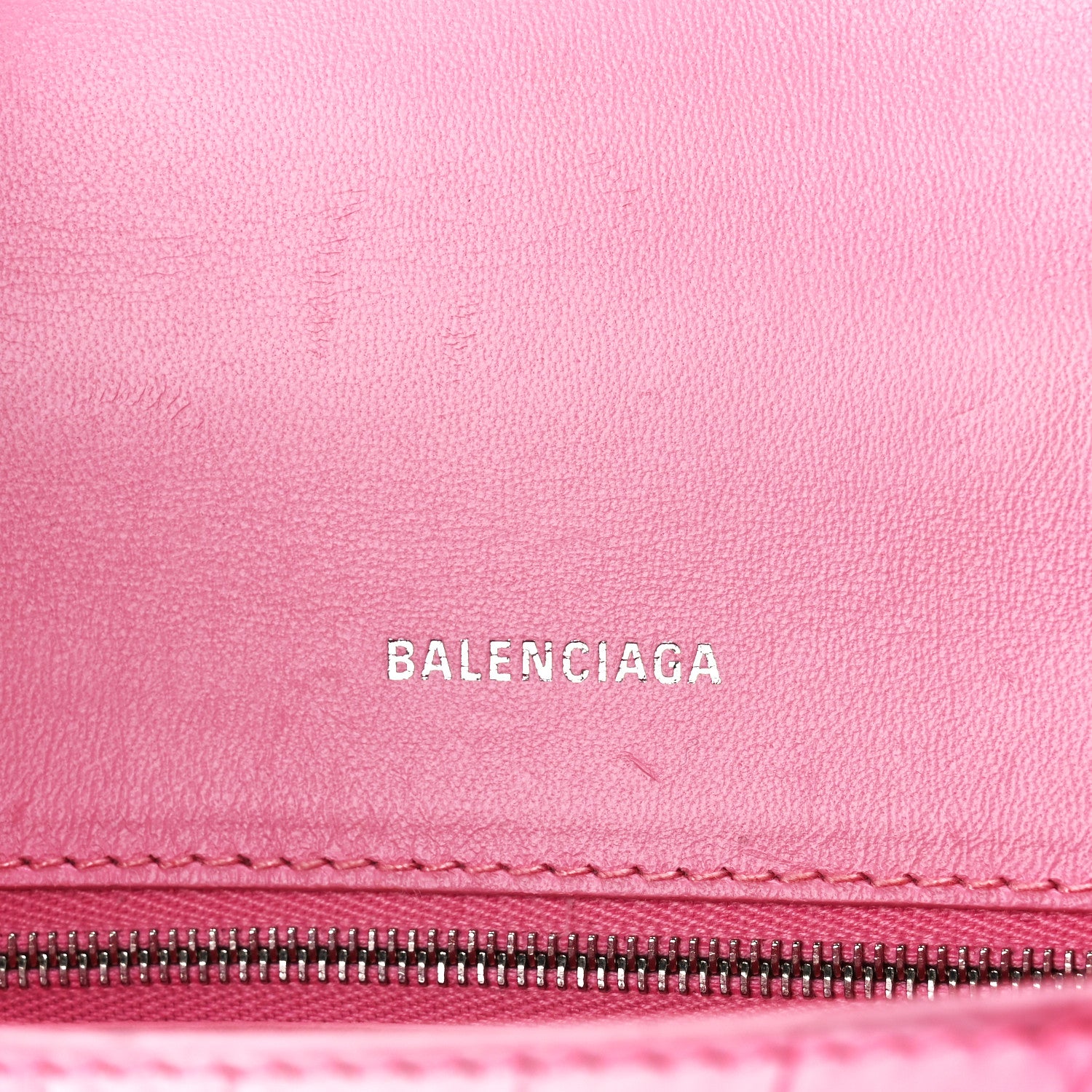 Balenciaga Calfskin Crocodile Embossed Degrade Small Hourglass Top Handle Bag Sweet Pink 6 of 15
