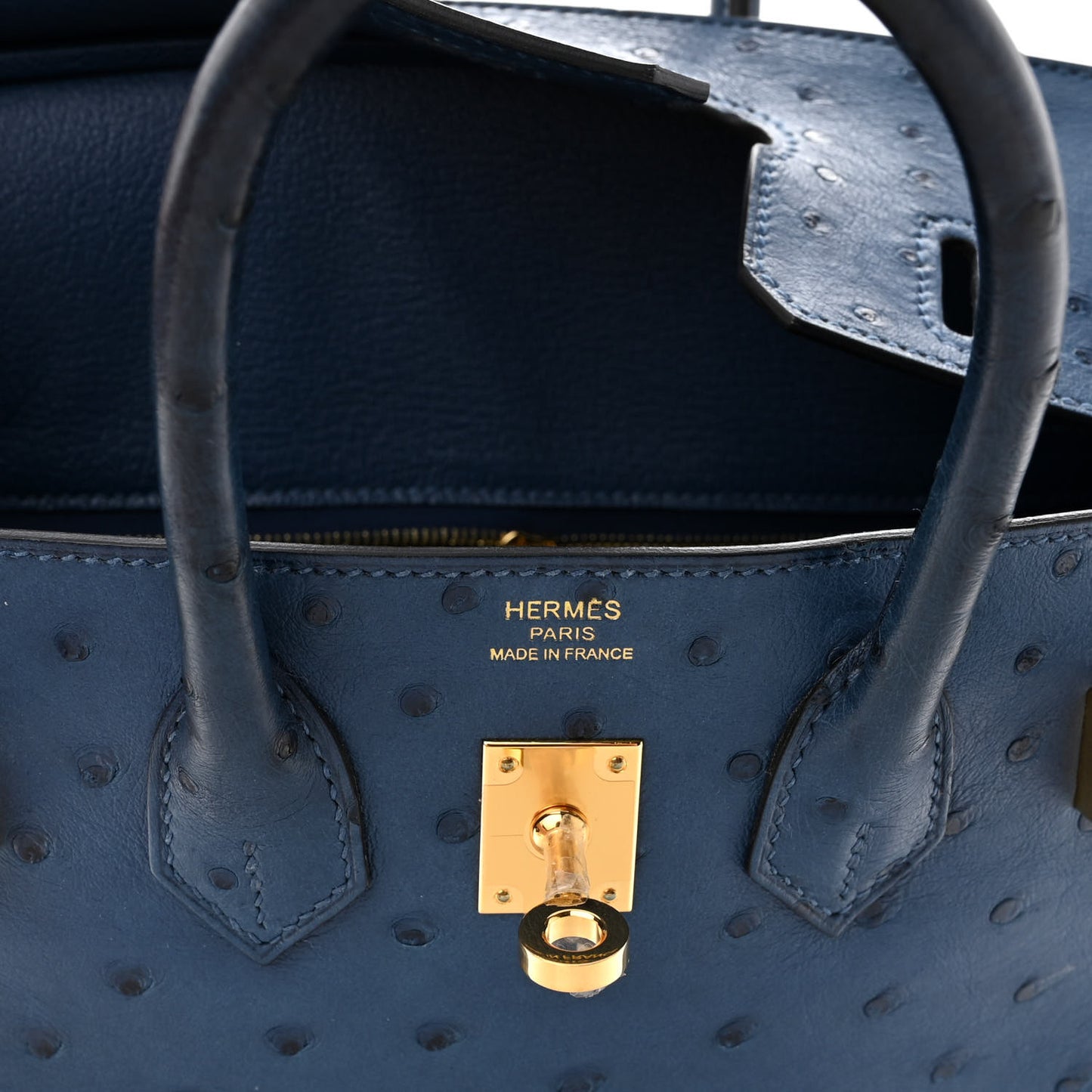 Ostrich Birkin 25 Deep Blue
