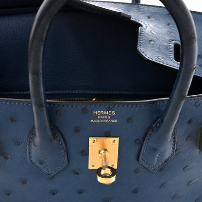Hermes Ostrich Birkin 25 Deep Blue 6 of 11