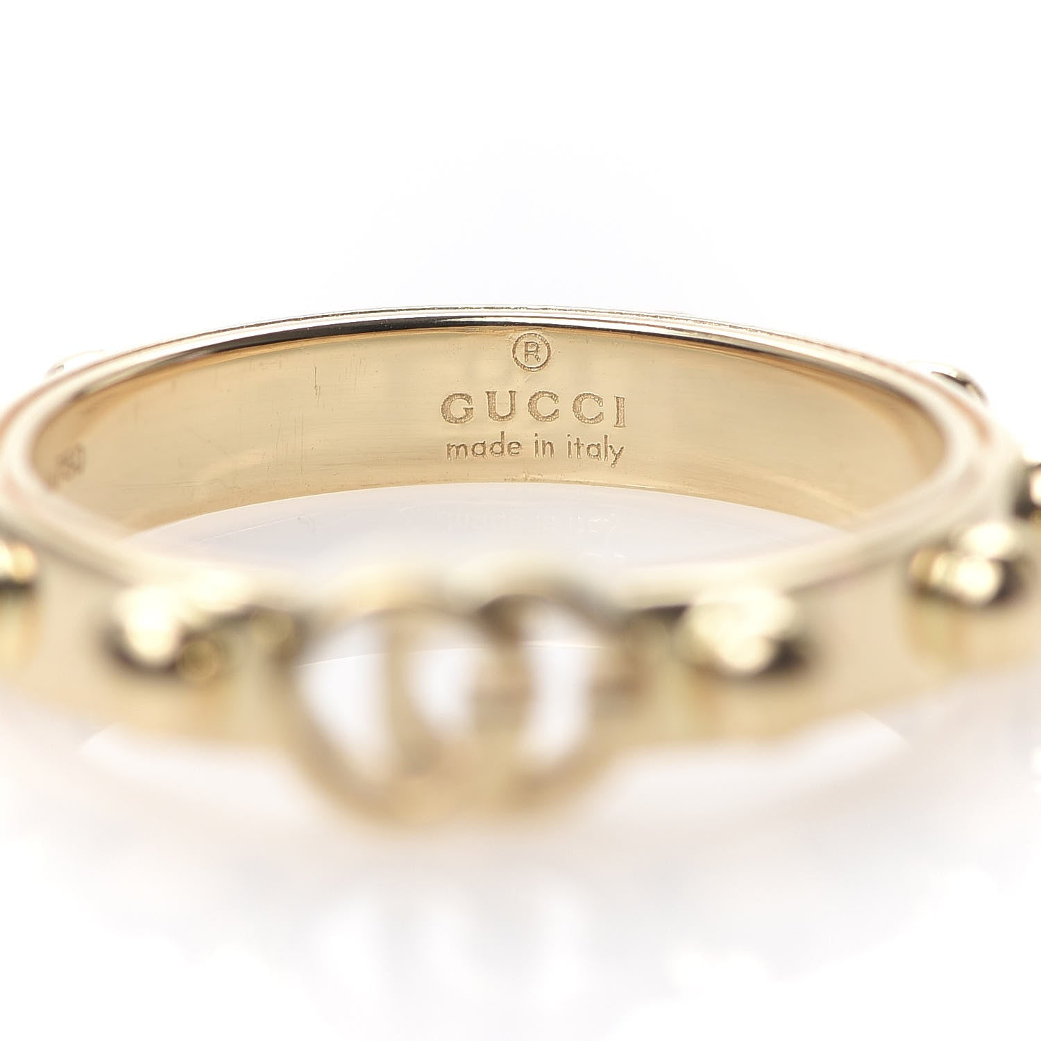 Gucci 18K Yellow Gold Running GG Ring 53 6.25 4 of 5