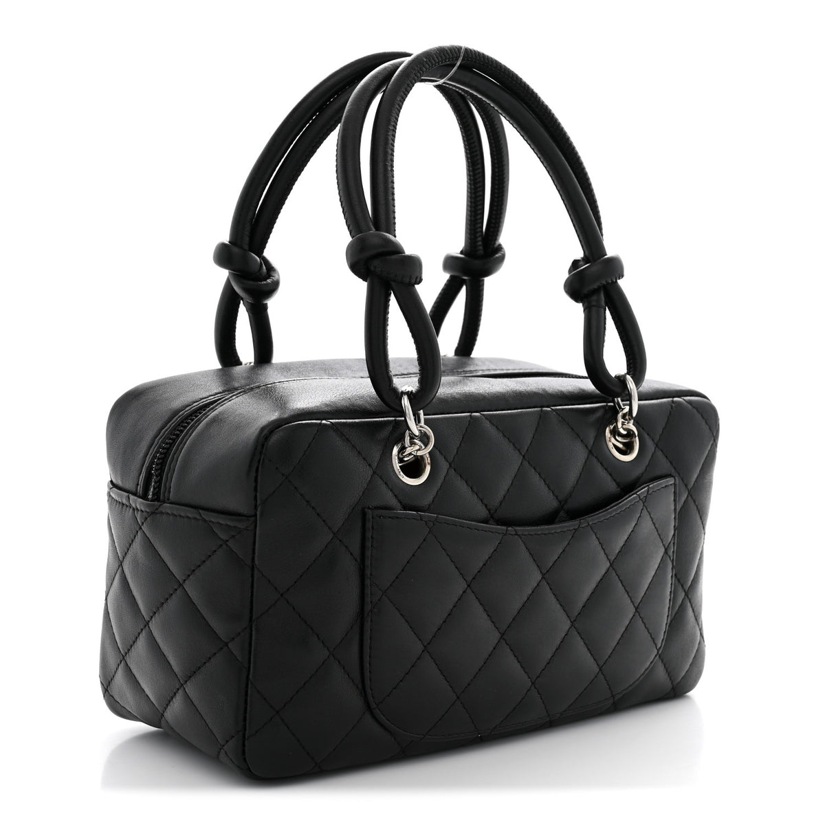 Chanel Calfskin Quilted Small Cambon Bowler Black White 3 of 10