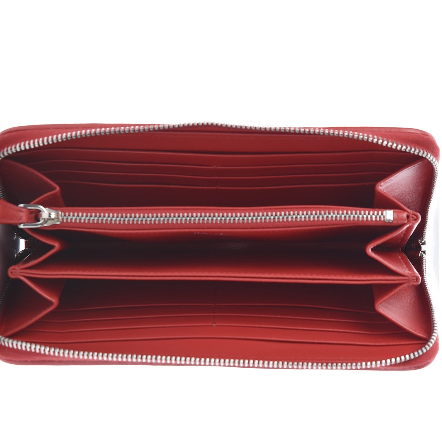 Soft Calfskin Diagramme Zip Around Wallet Rosso