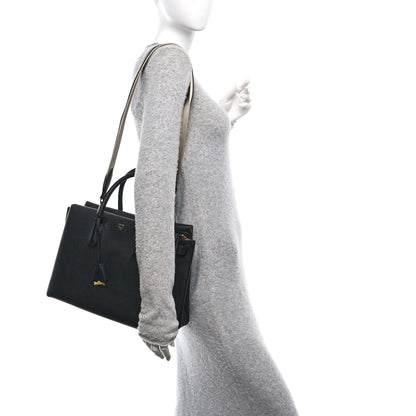 MCM Grained Calfskin Large Milla Tote Black 2 of 9