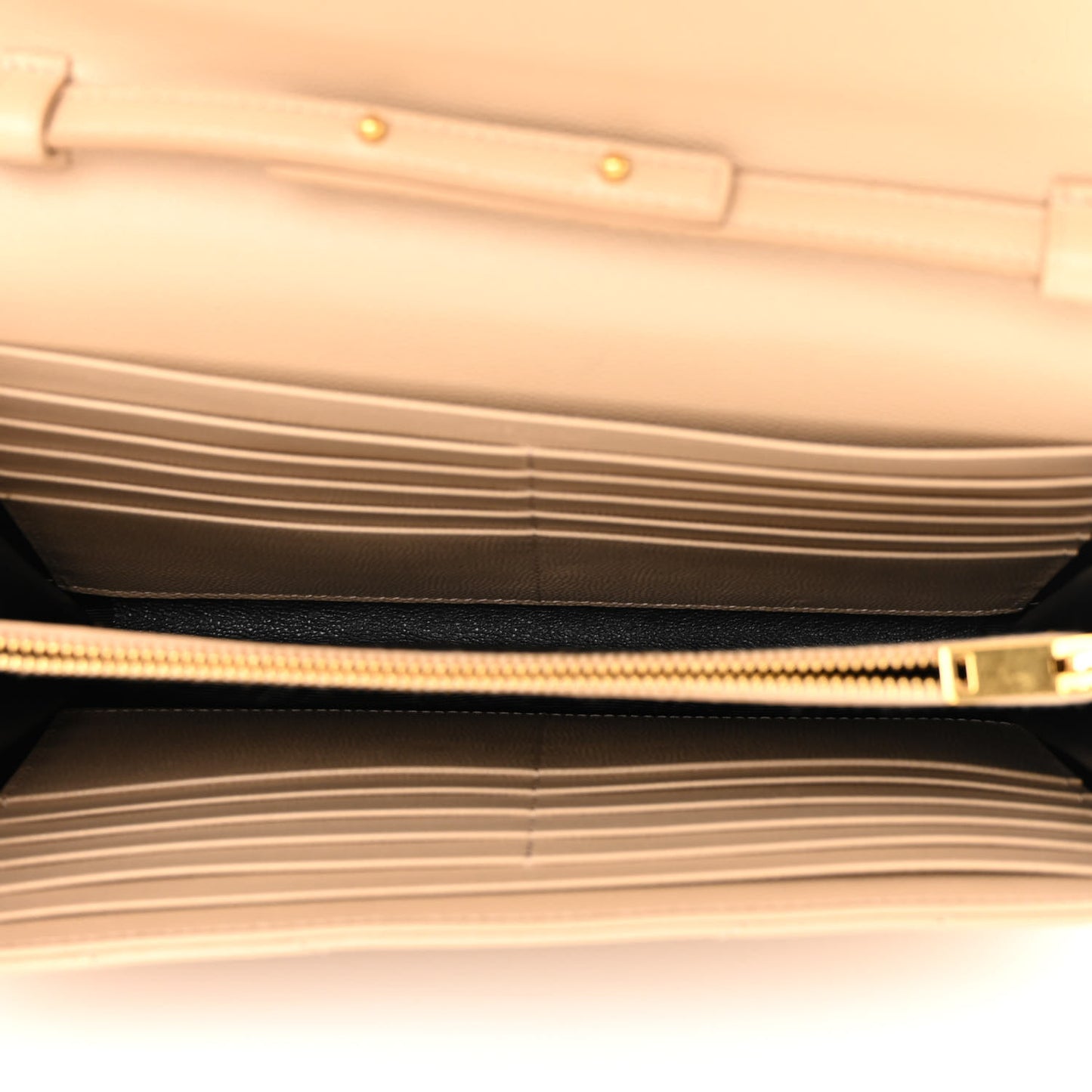 Grain De Poudre Matelasse Chevron Monogram Chain Wallet Dark Beige