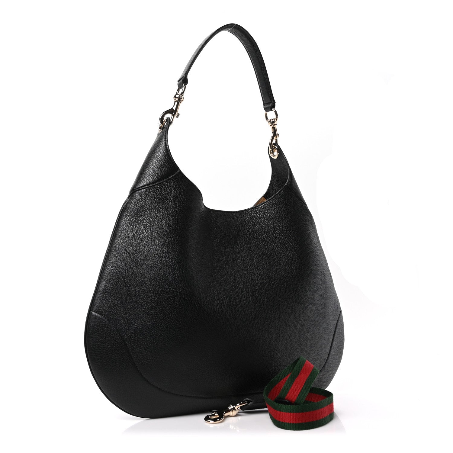 Gucci Soft Grained Calfskin Maxi B Hobo Black 4 of 10