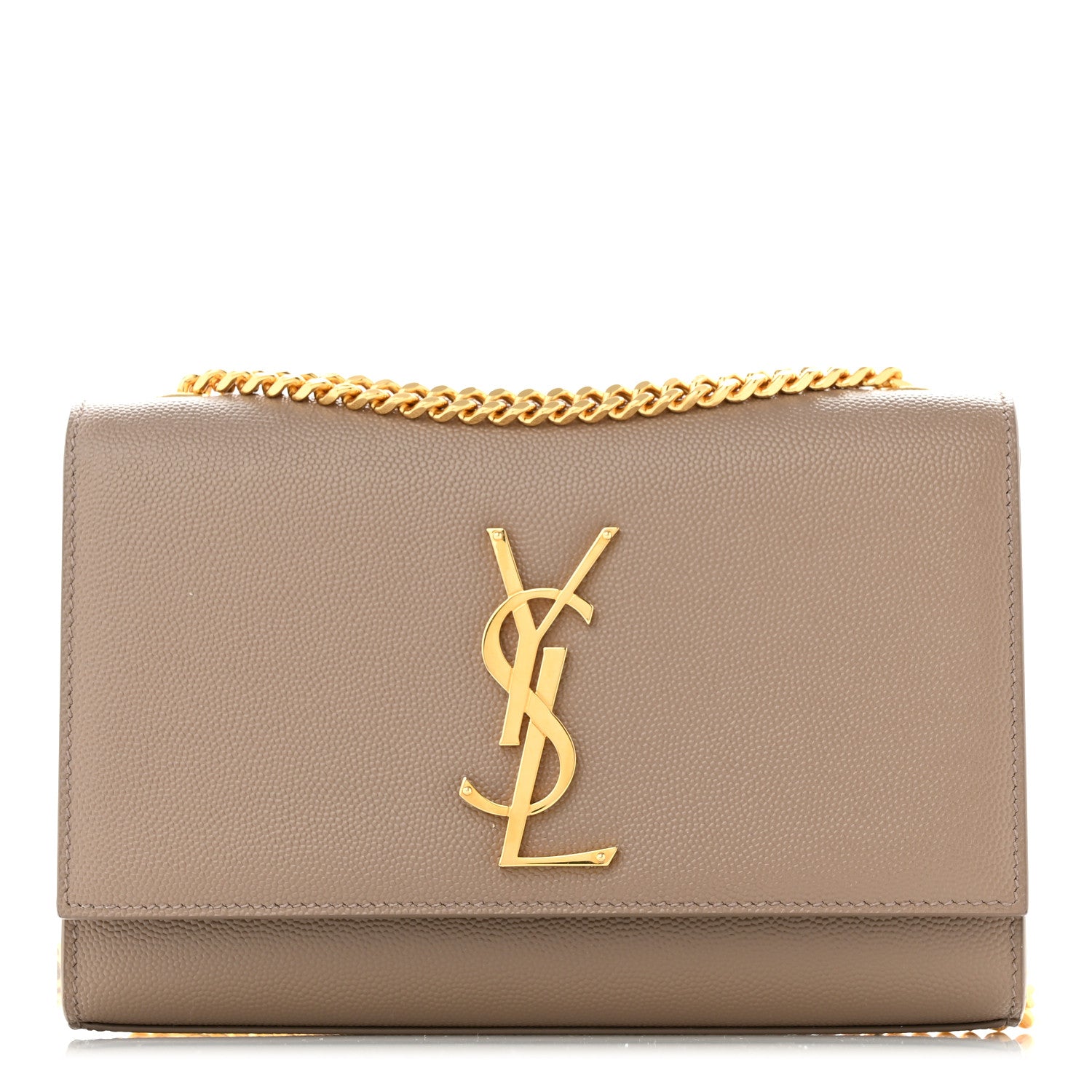 Saint Laurent Grain De Poudre Small Monogram Kate Satchel Dark Beige 1 of 10