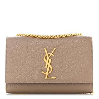Saint Laurent Grain De Poudre Small Monogram Kate Satchel Dark Beige 1 of 10