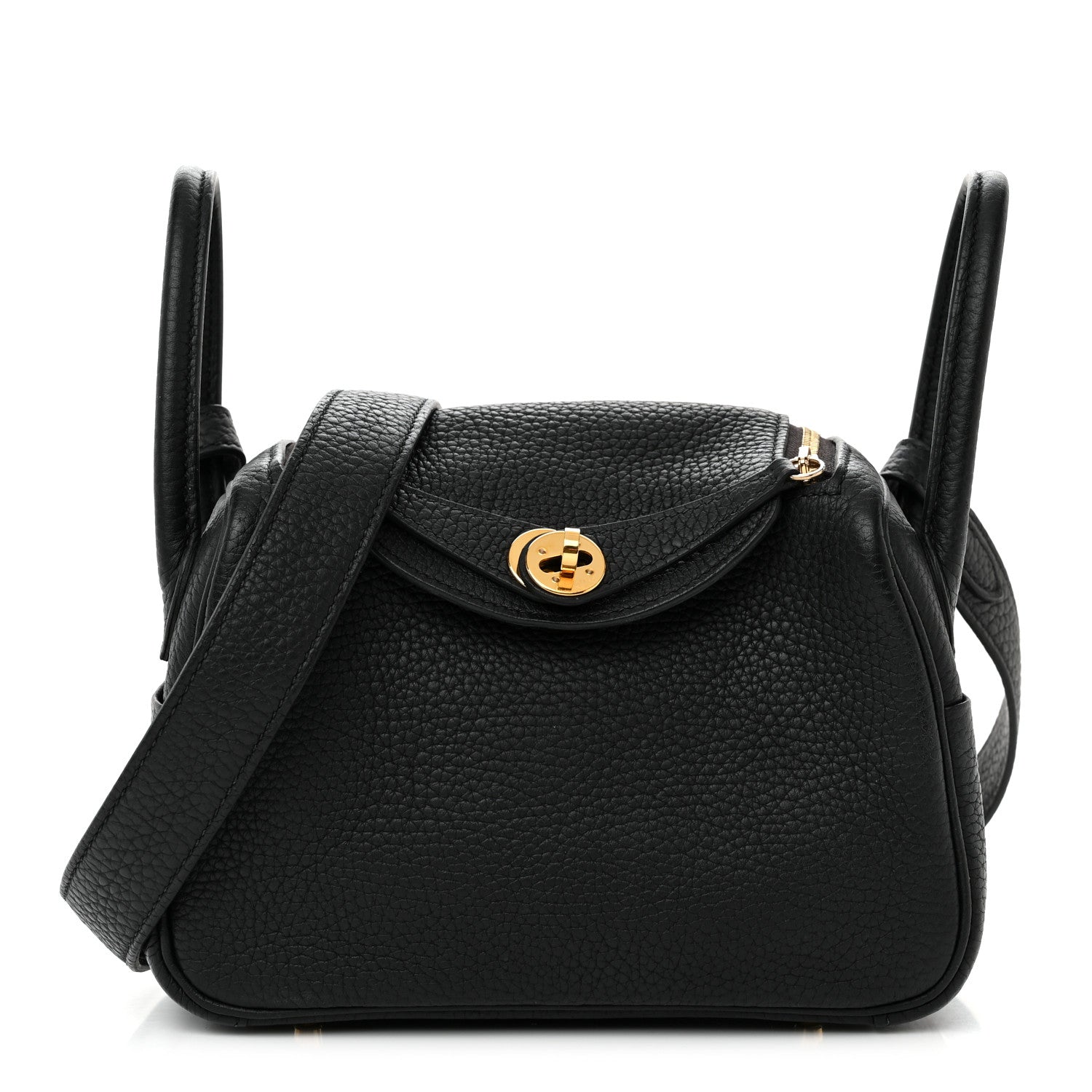Hermes Taurillon Clemence Mini Lindy 20 Black 1 of 17