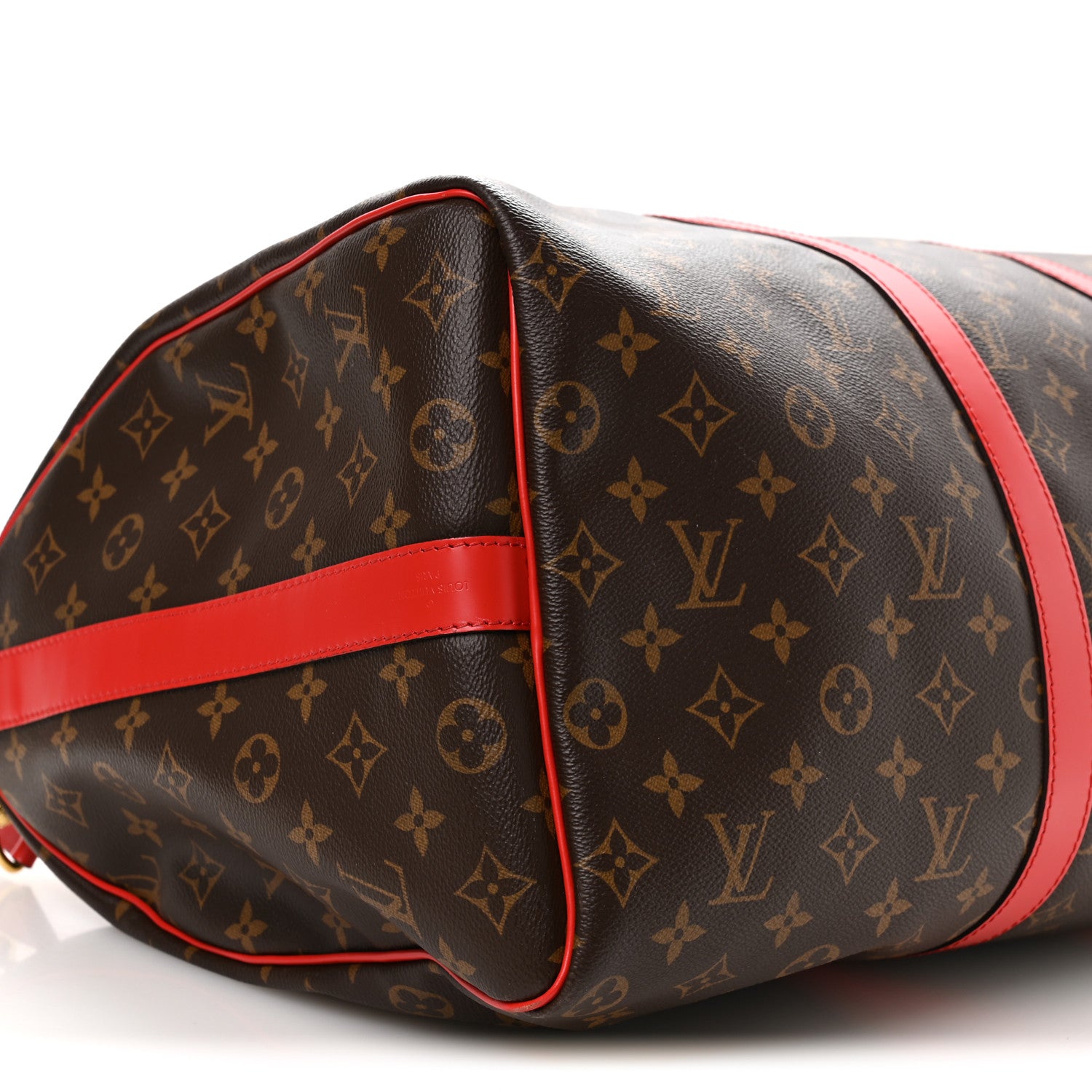 Louis Vuitton Calfskin Monogram Keepall Bandouliere 50 Coquelicot 7 of 8