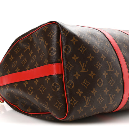 Louis Vuitton Calfskin Monogram Keepall Bandouliere 50 Coquelicot 7 of 8