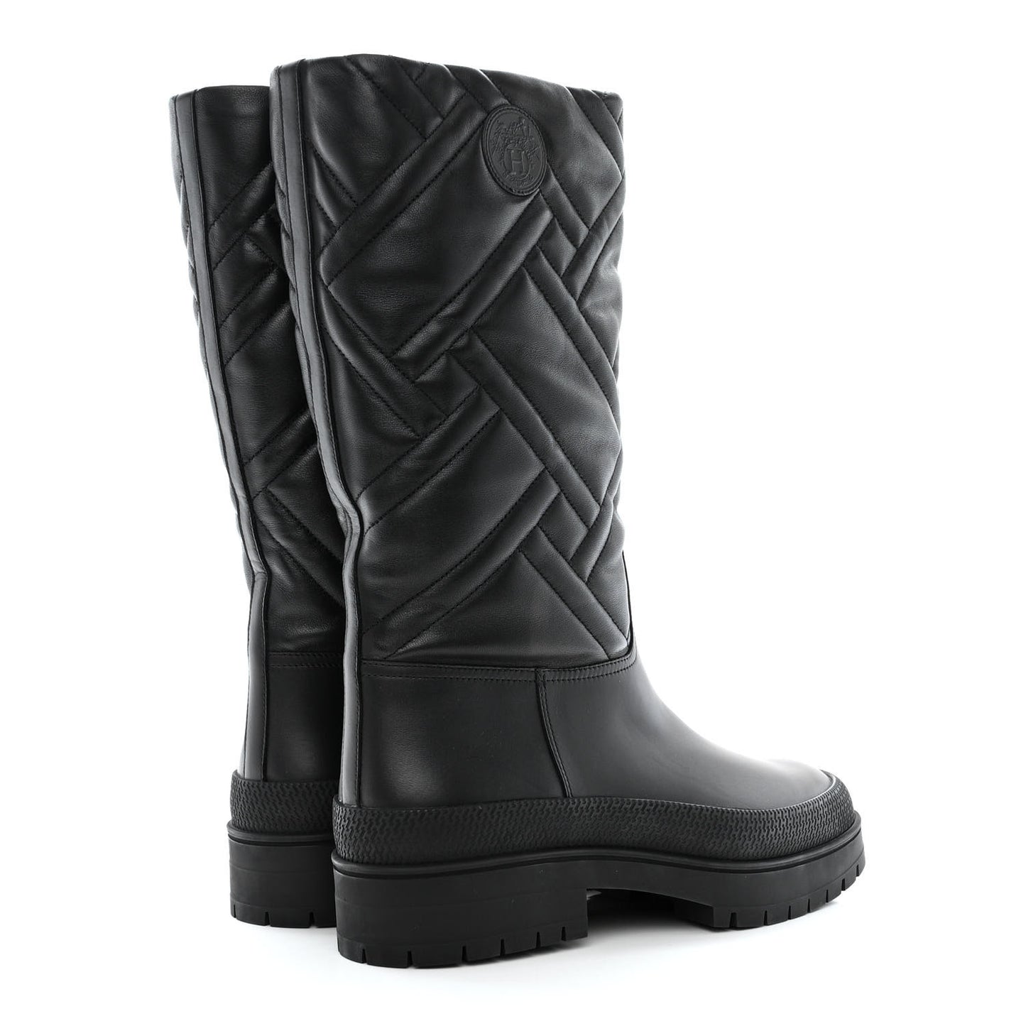 Suede Goatskin Quilted Fuji Boots 40 Black