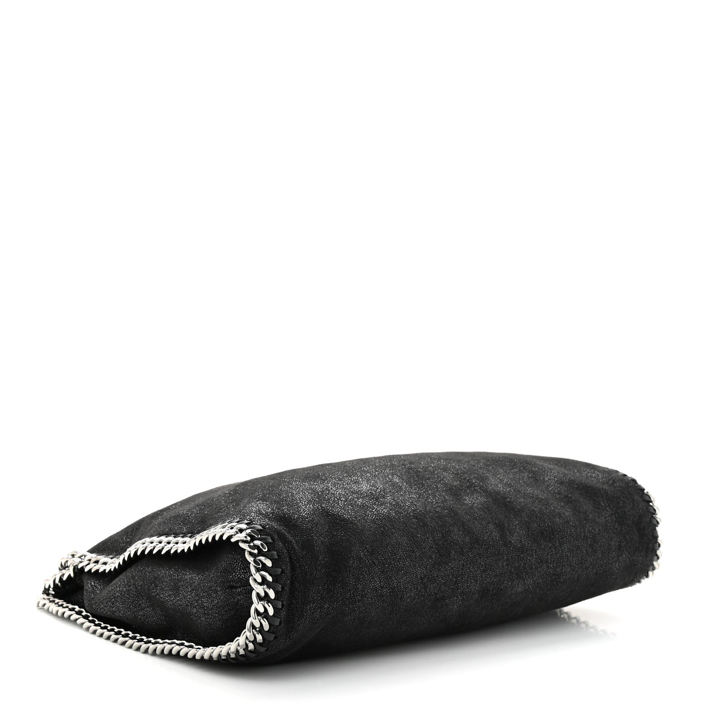Metallic Shaggy Deer Falabella Fold Over Tote Black