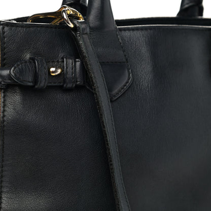 Burberry Calfskin House Check Small Banner Tote Black 20 of 20