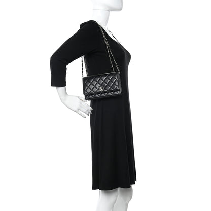 Chanel Lambskin Quilted Trendy Chain CC Wallet On Chain WOC Black 2 of 12