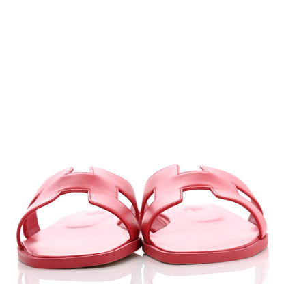 Hermes Calfskin Oran Sandals 37 Rouge Bali 2 of 8