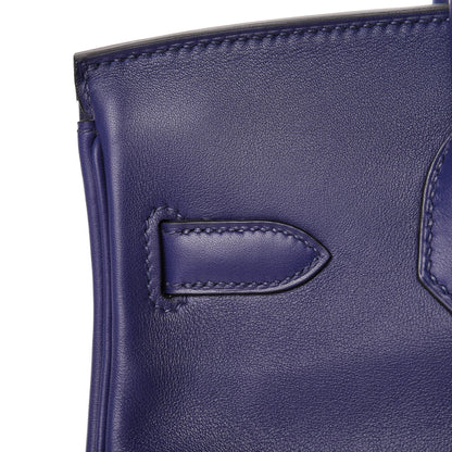 Hermes Swift Epsom Tressage Birkin 30 Bleu Encre Bleu Du Nord Gold 10 of 34