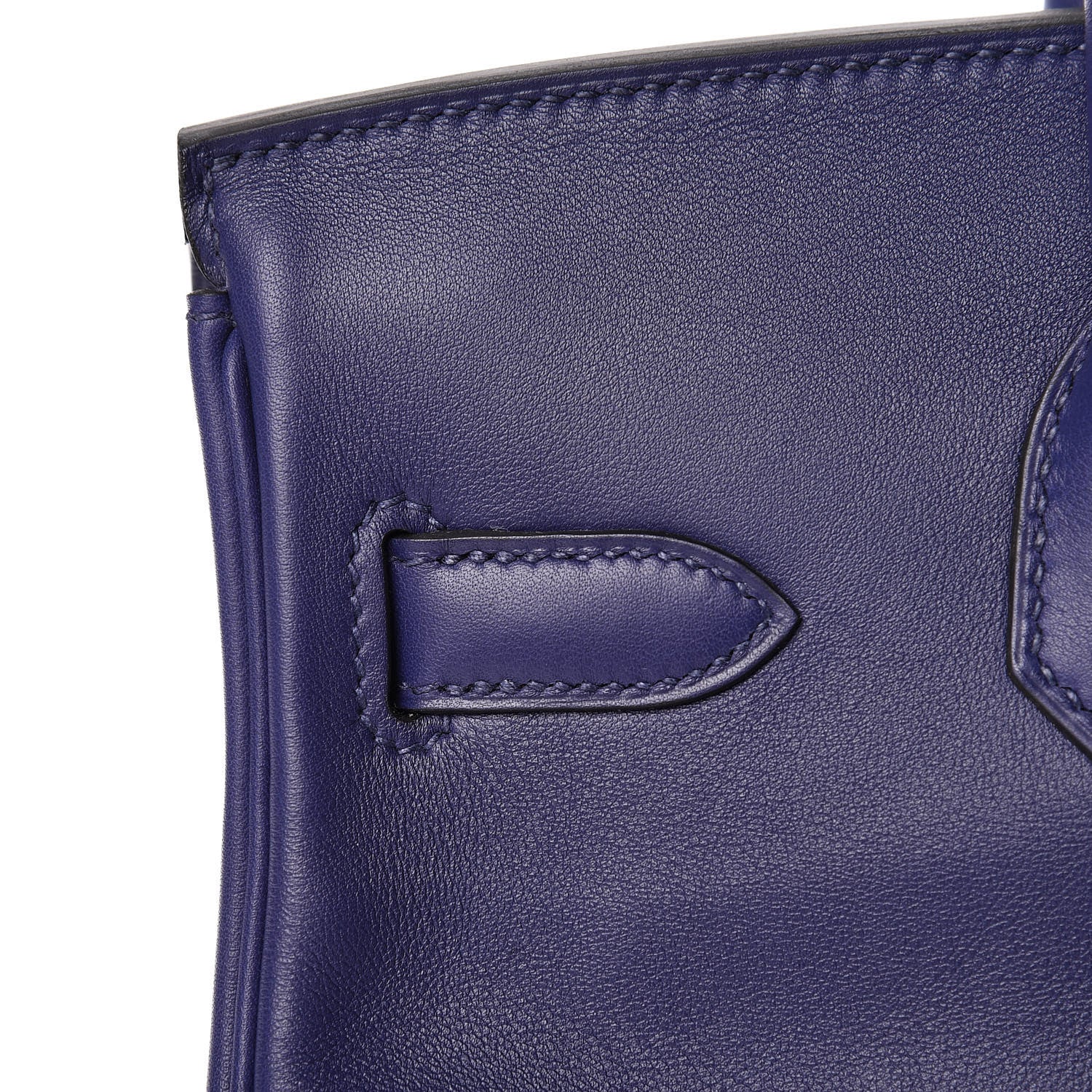 Hermes Swift Epsom Tressage Birkin 30 Bleu Encre Bleu Du Nord Gold 10 of 34