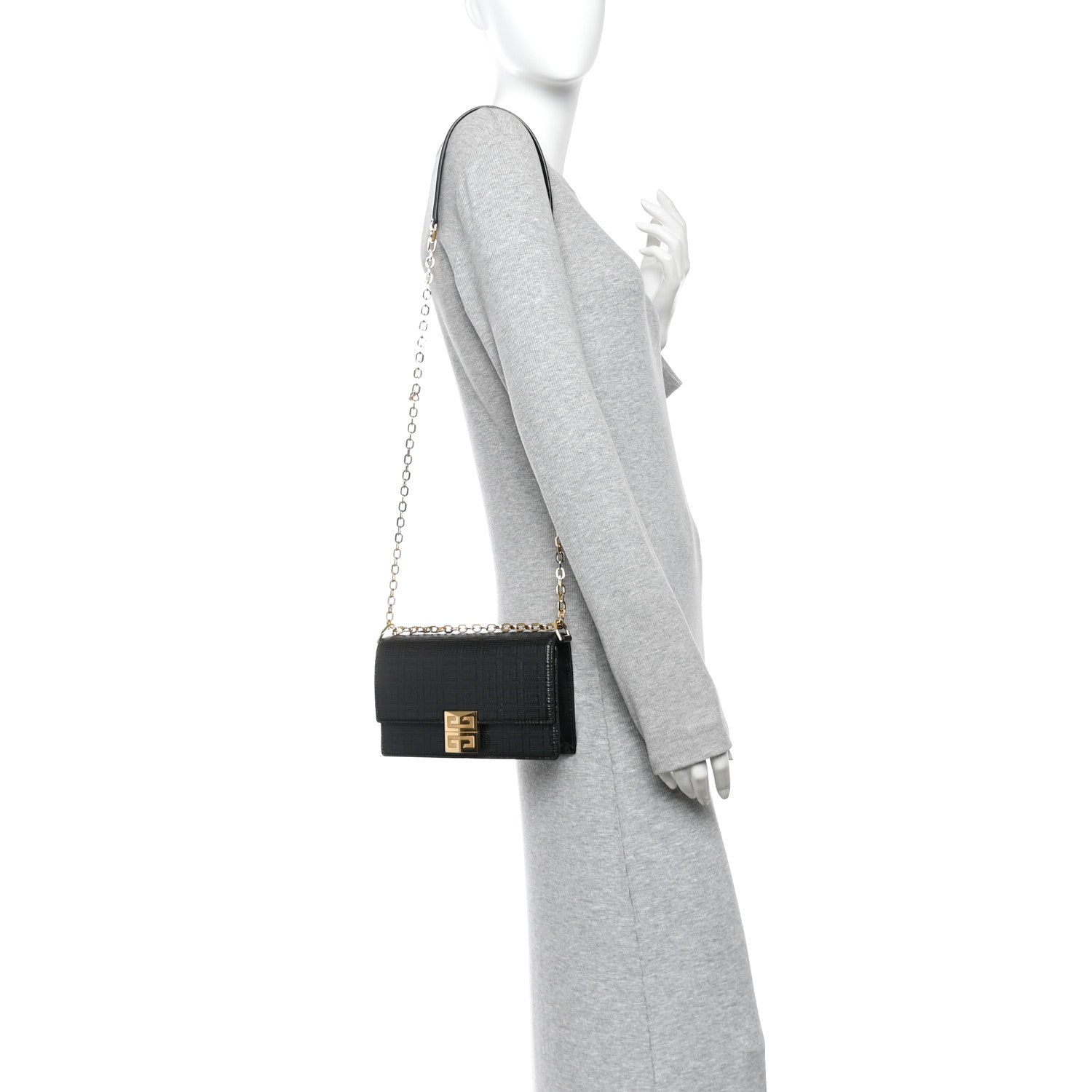 Givenchy 4G Coated Canvas Small Chain Shoulder Bag Black 2 of 13