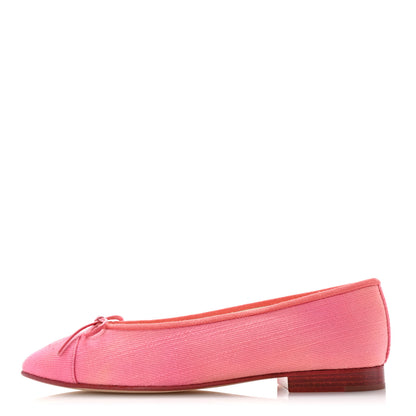 Chanel Denim CC Cap Toe Ballerina Flats 37.5 Pink 1 of 10