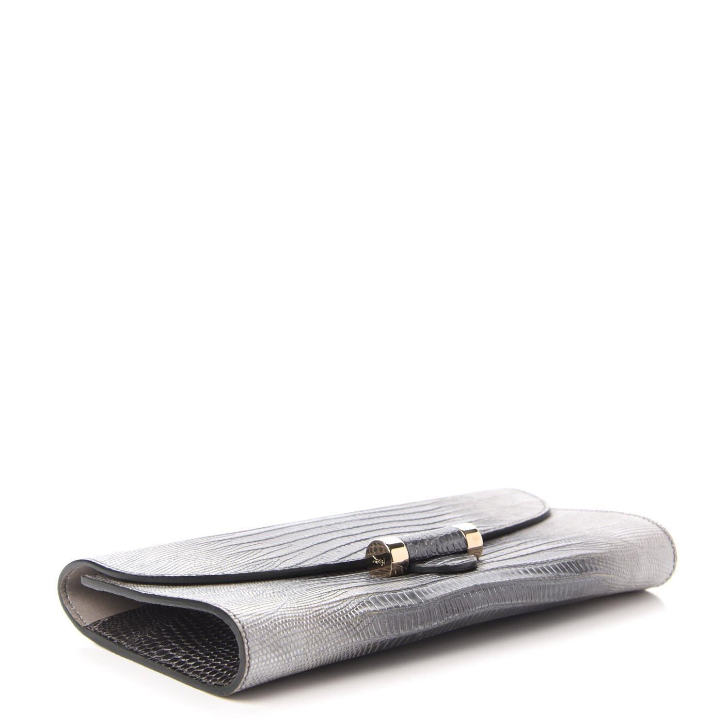 Saint Laurent Ombre Lizard Muse Clutch Silver 4 of 10