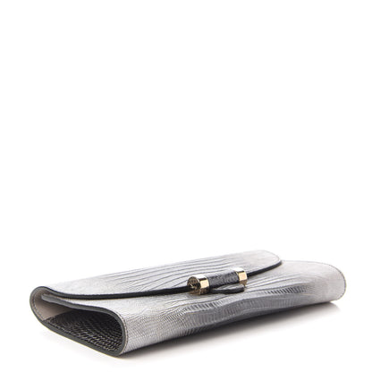 Saint Laurent Ombre Lizard Muse Clutch Silver 4 of 10