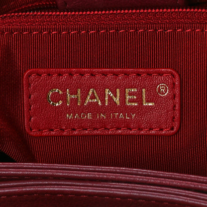 Chanel Calfskin Elaphe Stitched Large Chevron Chic Shopping Bag Red 7 of 11