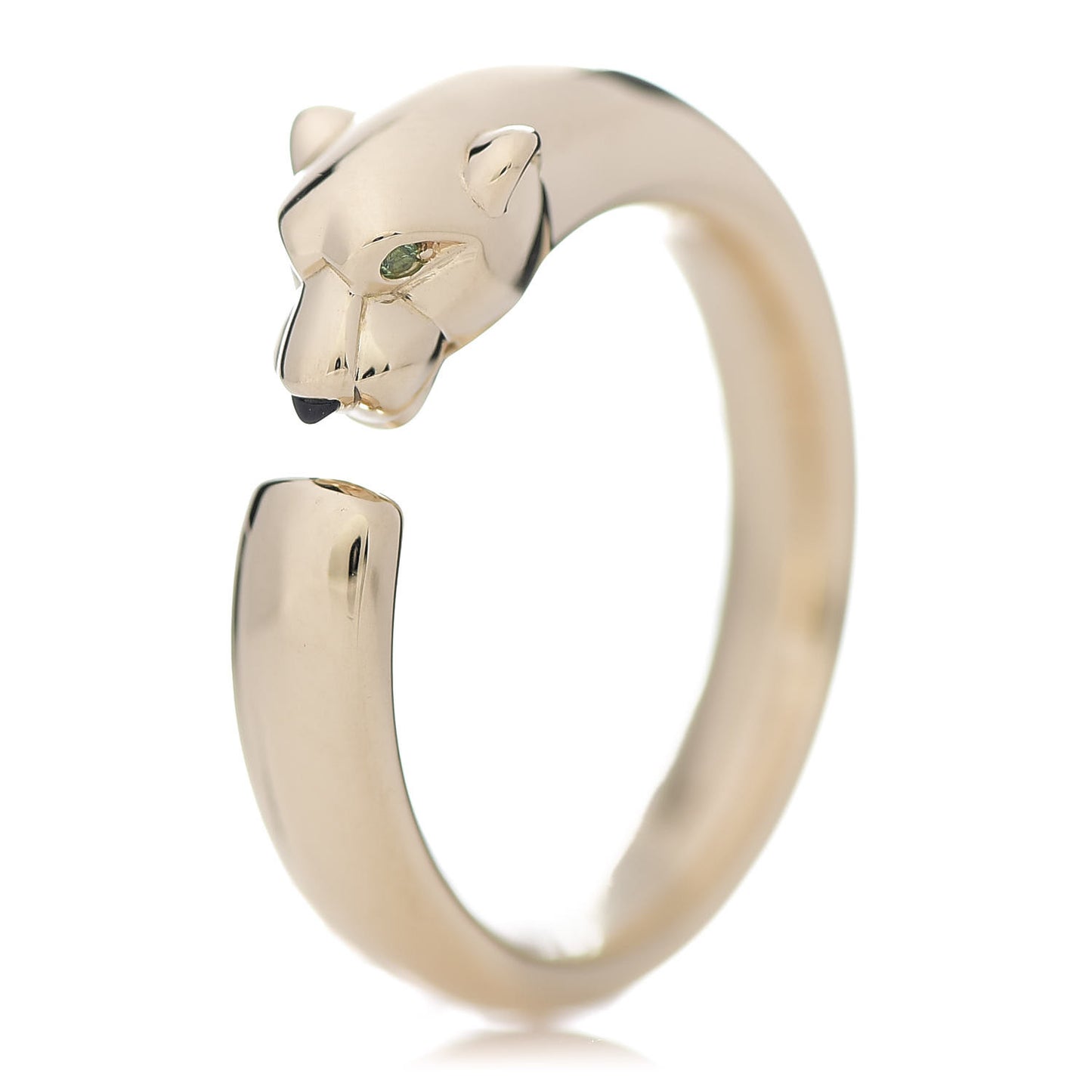 18K Yellow Gold Tsavorite Onyx 7mm Panthere De Cartier Ring 56 7.5