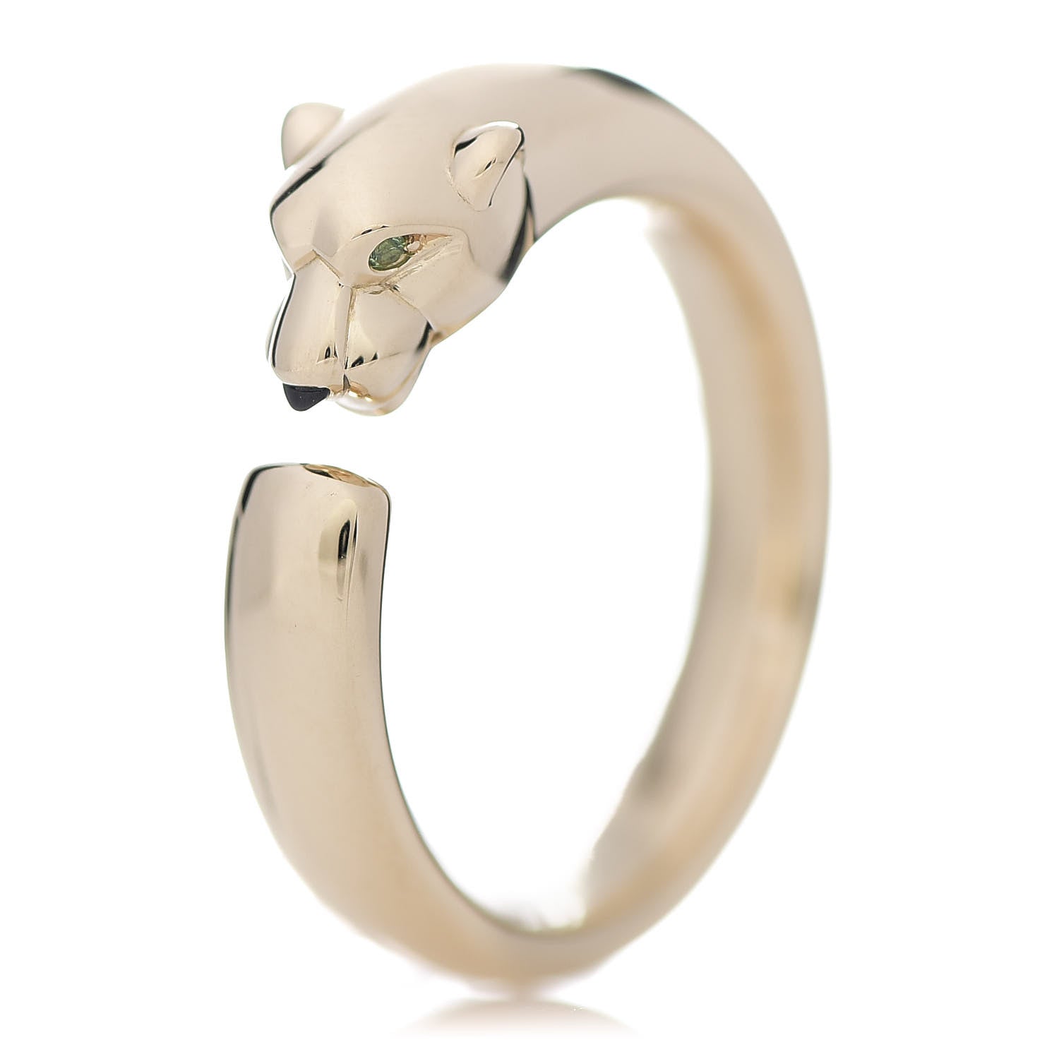 Cartier 18K Yellow Gold Tsavorite Onyx 7mm Panthere De Cartier Ring 56 7.5 1 of 5