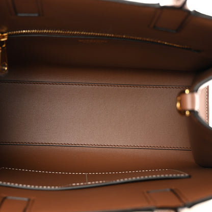 Burberry Canvas Smooth Calfskin Mini Frances Tote Natural Malt Brown 5 of 9