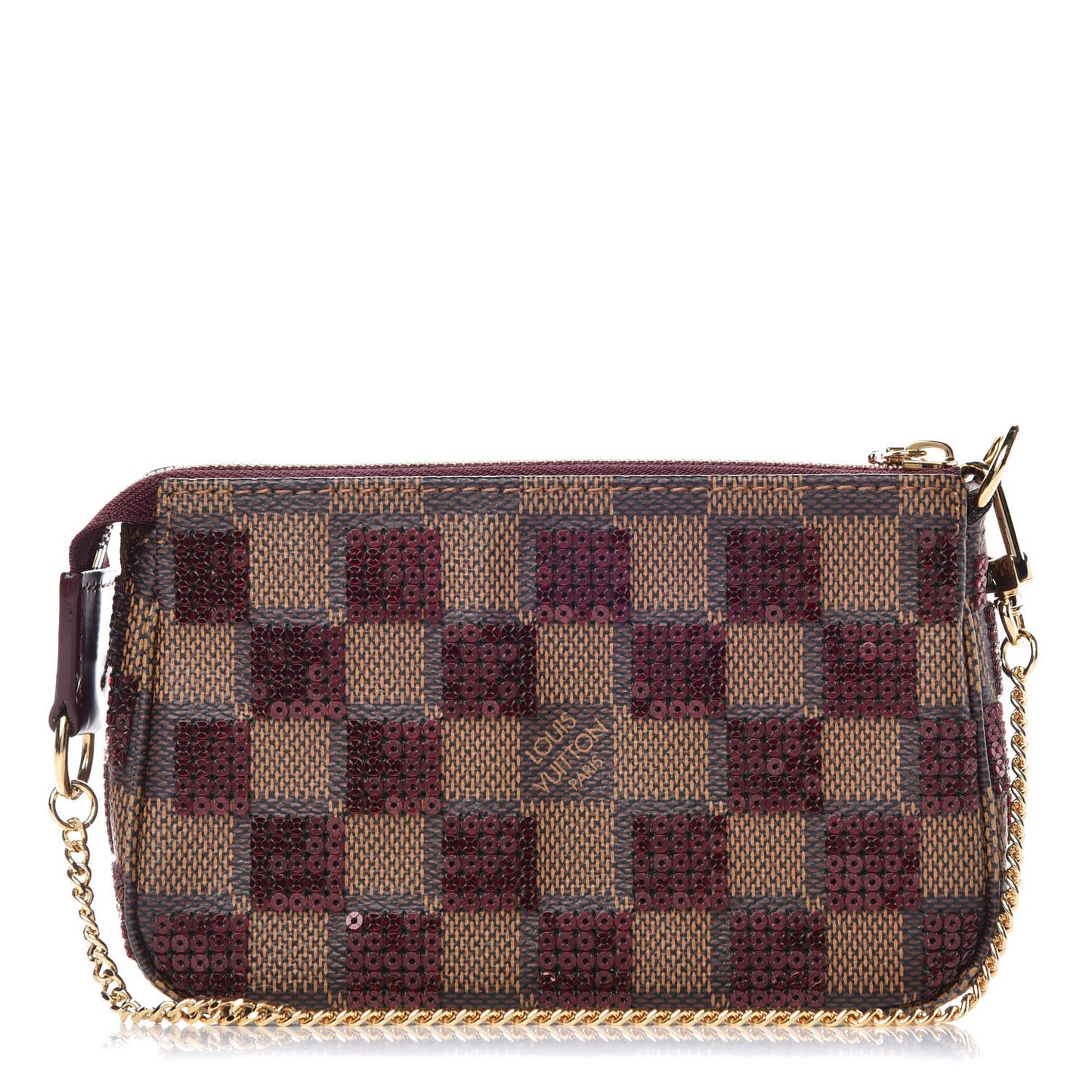 Damier Paillettes Mini Pochette Accessories Red