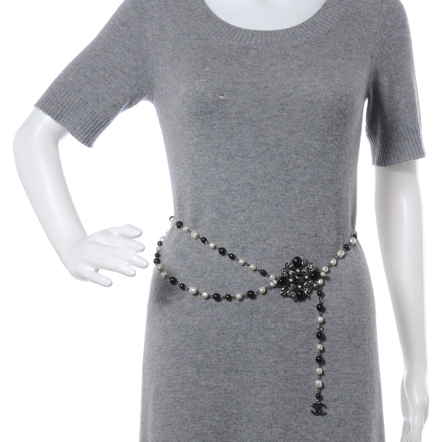 Pearl and Crystal Paris Shanghai Belt Black Silver