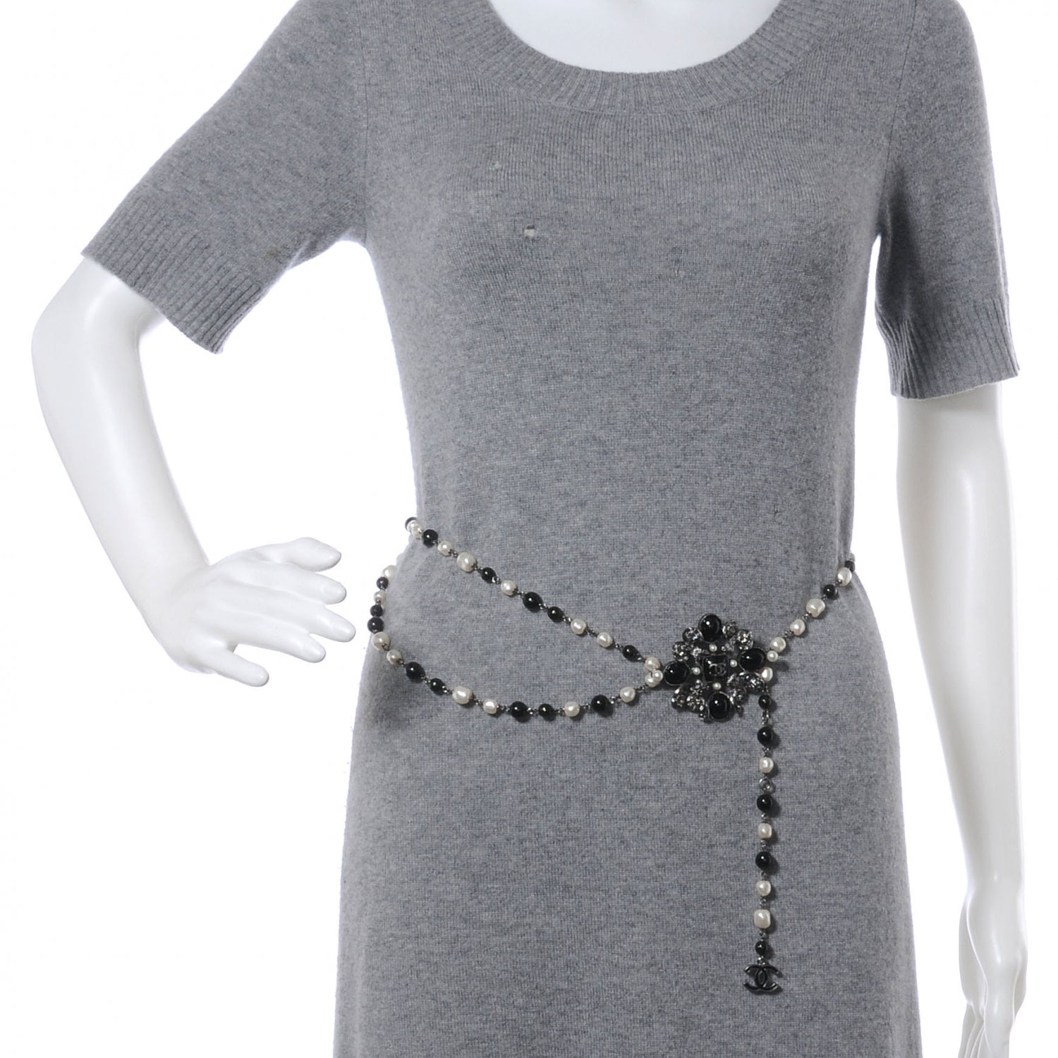 Chanel Pearl and Crystal Paris Shanghai Belt Black Silver 2 of 6