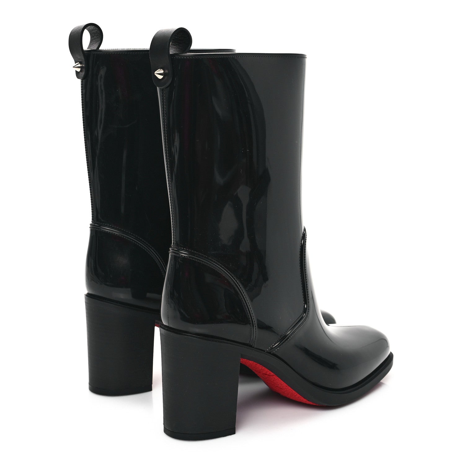 Christian Louboutin Recycled PVC Calfskin Loubirain 70 Boots 38 Black 4 of 8