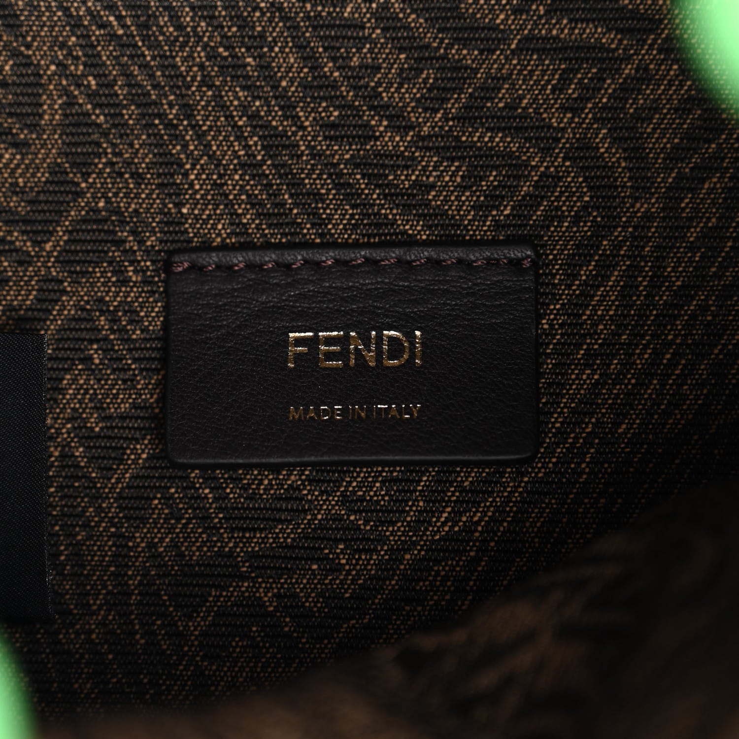Fendi X SARAH COLEMAN Vitello Grace Fabric Jacquard FF Vertigo Fiori Embroidered Mini Mon Tresor Bucket Bag Tobacco 6 of 10