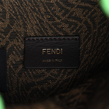 Fendi X SARAH COLEMAN Vitello Grace Fabric Jacquard FF Vertigo Fiori Embroidered Mini Mon Tresor Bucket Bag Tobacco 6 of 10
