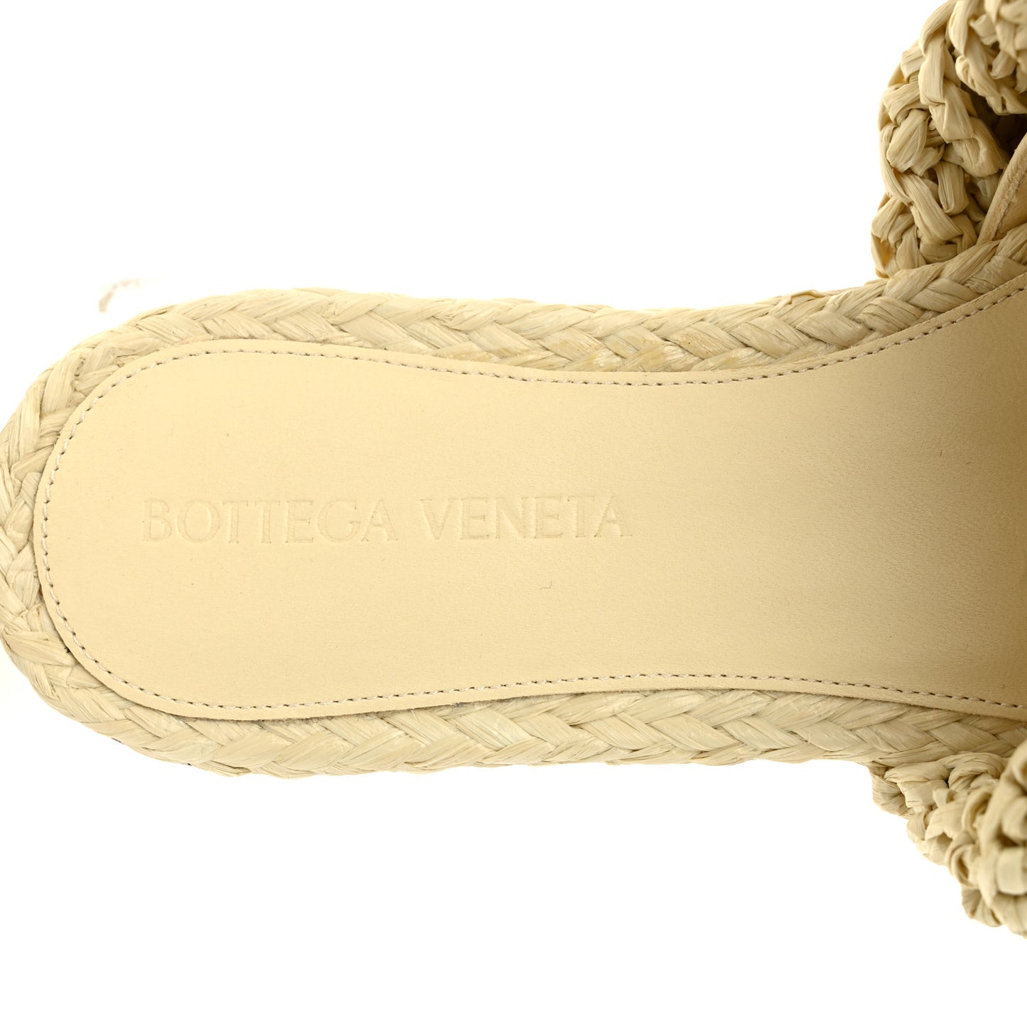 Raffia Intrecciato Lido Flat Sandals 36 Cane Sugar