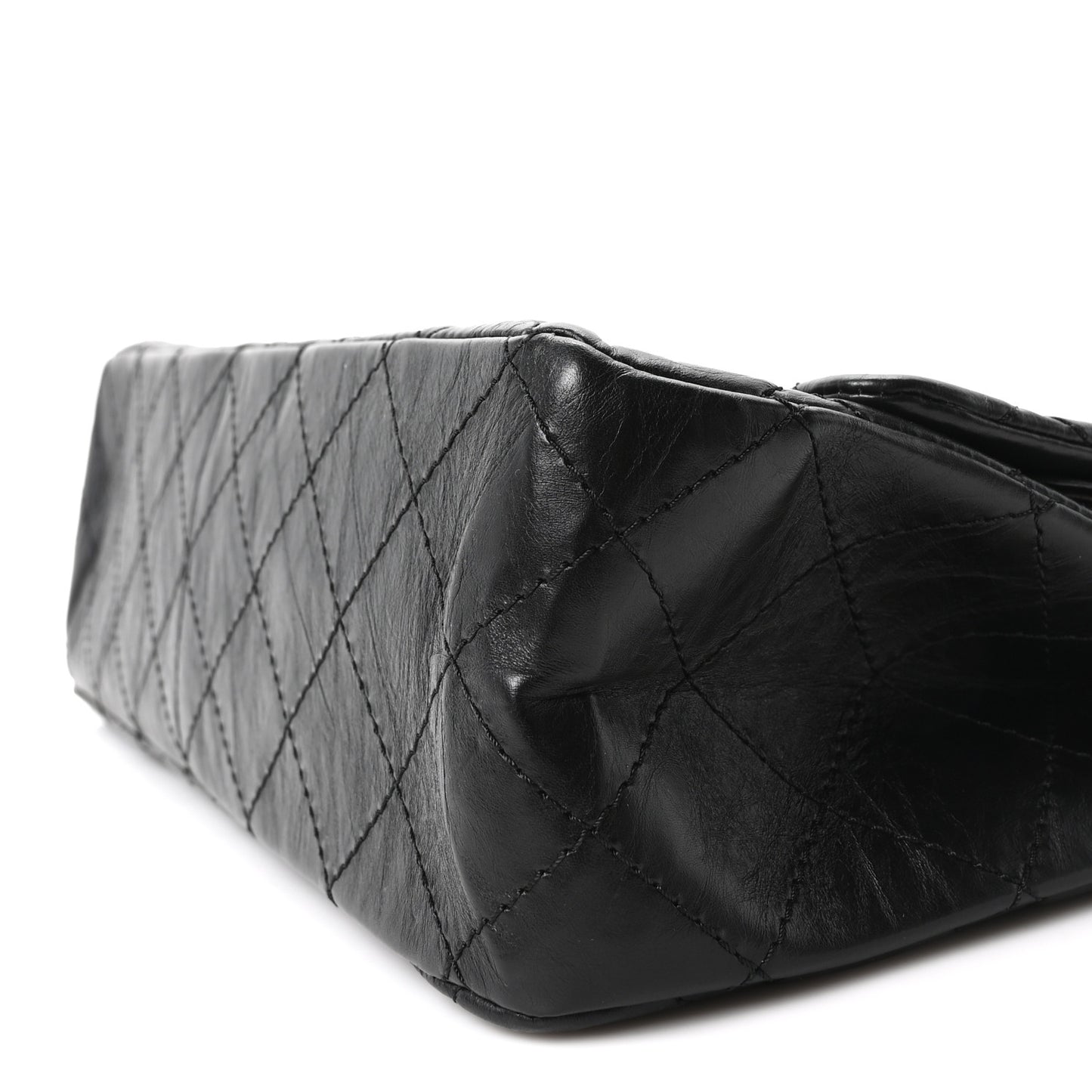 Aged Calfskin Quilted 2.55 Reissue 227 Flap Black