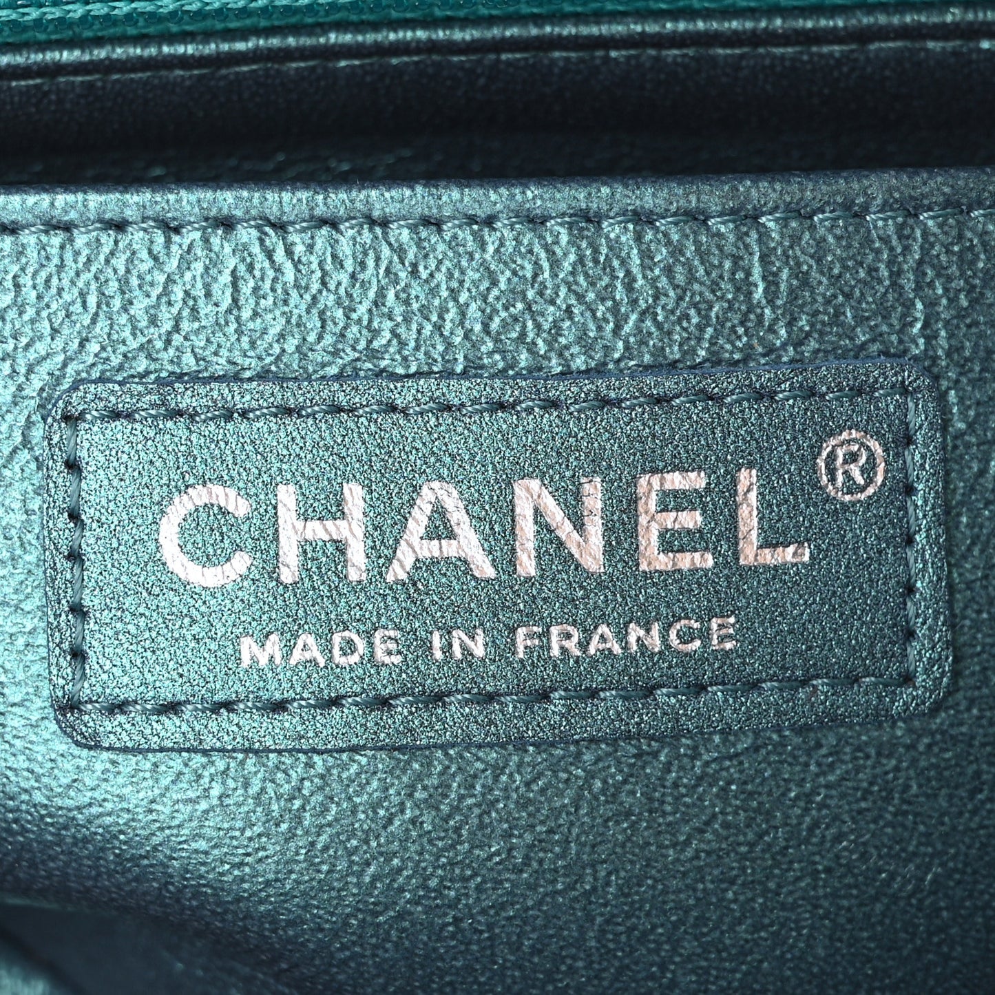Iridescent Lambskin Quilted Mini Rectangular Flap Turquoise