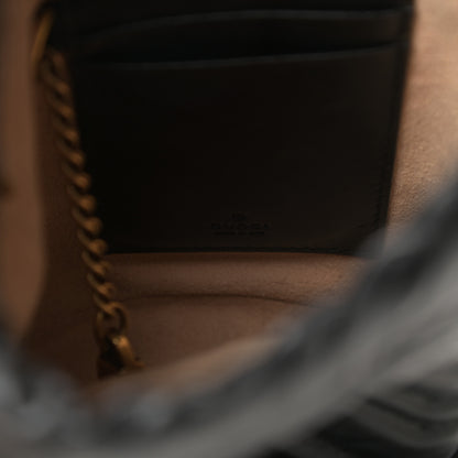 Gucci Calfskin Matelasse Mini GG Marmont 2.0 Bucket Bag Black 6 of 10